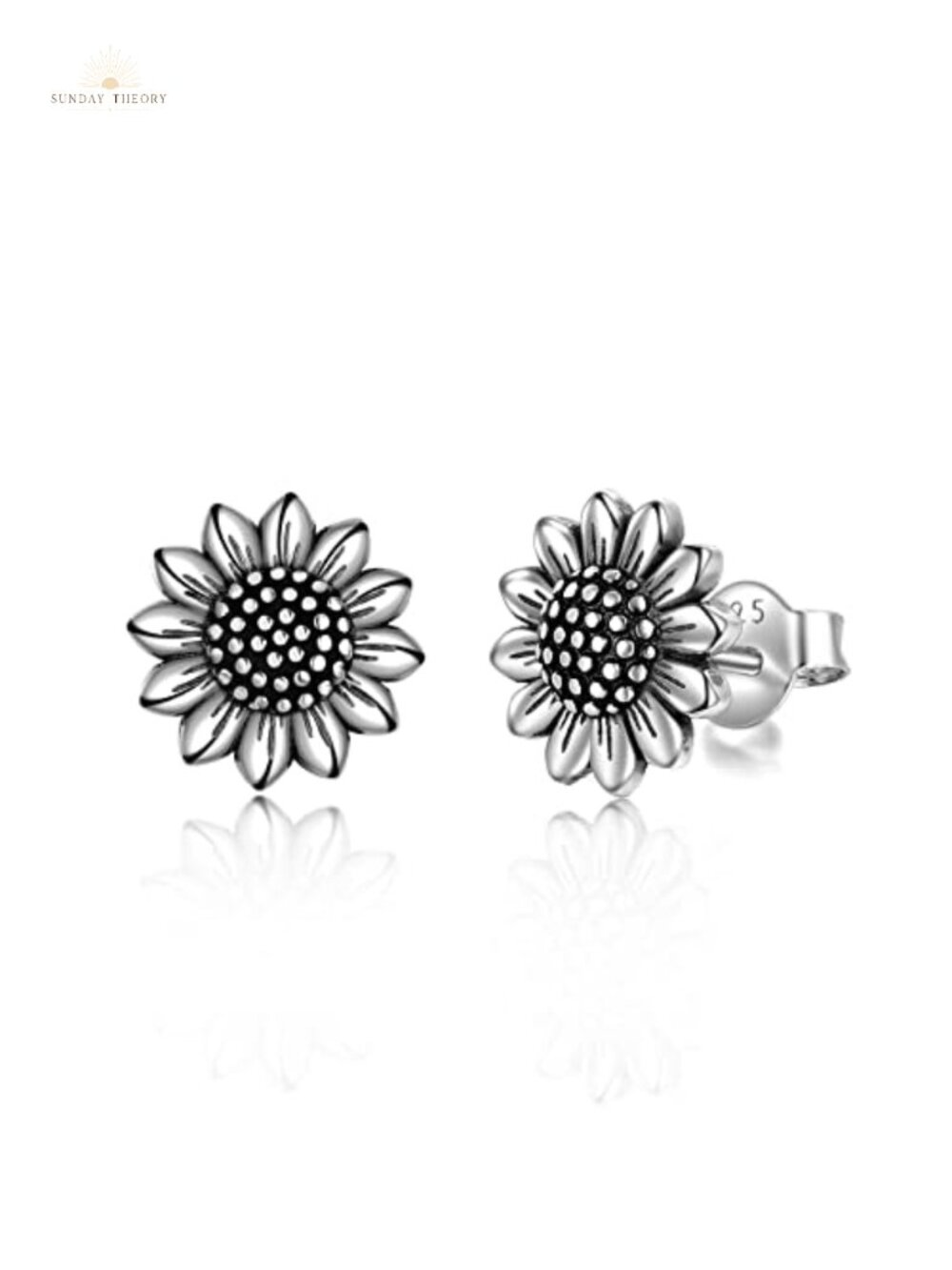 925 Sterling Silver Daisy Sunflower Stud Earrings Gold Plated Flower Jewelry